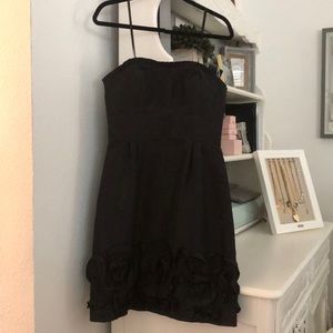 Max & Cleo taffeta strapless little black dress